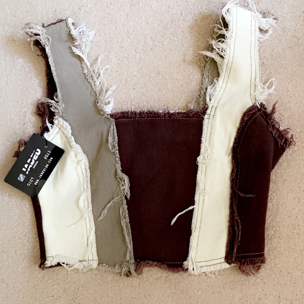 ❌SOLD❌ NWT Jaded London Brown Patchwork top